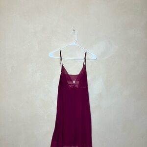 Elegant Burgundy Lace Chemise